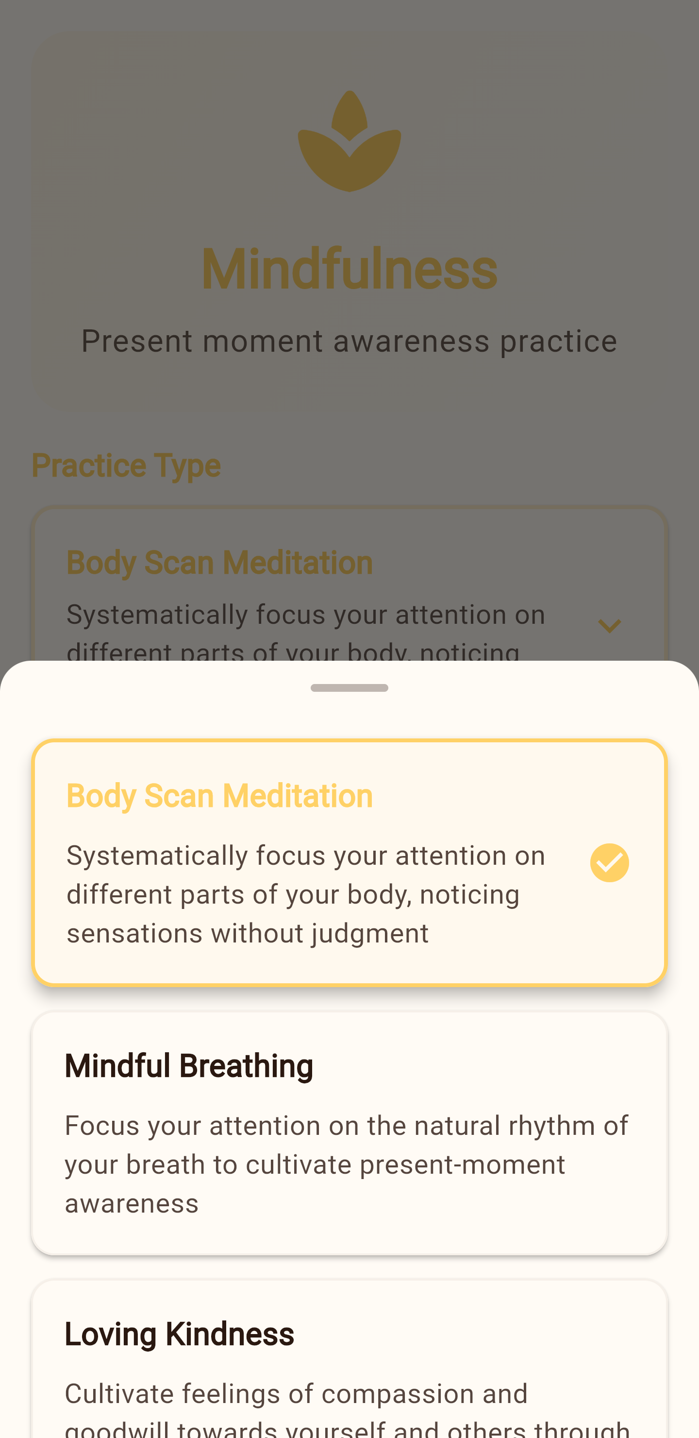 Helios mindfulness meditation choices